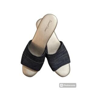 Women's Daniel Green Blue Denim Slip-On Slippers Size 9